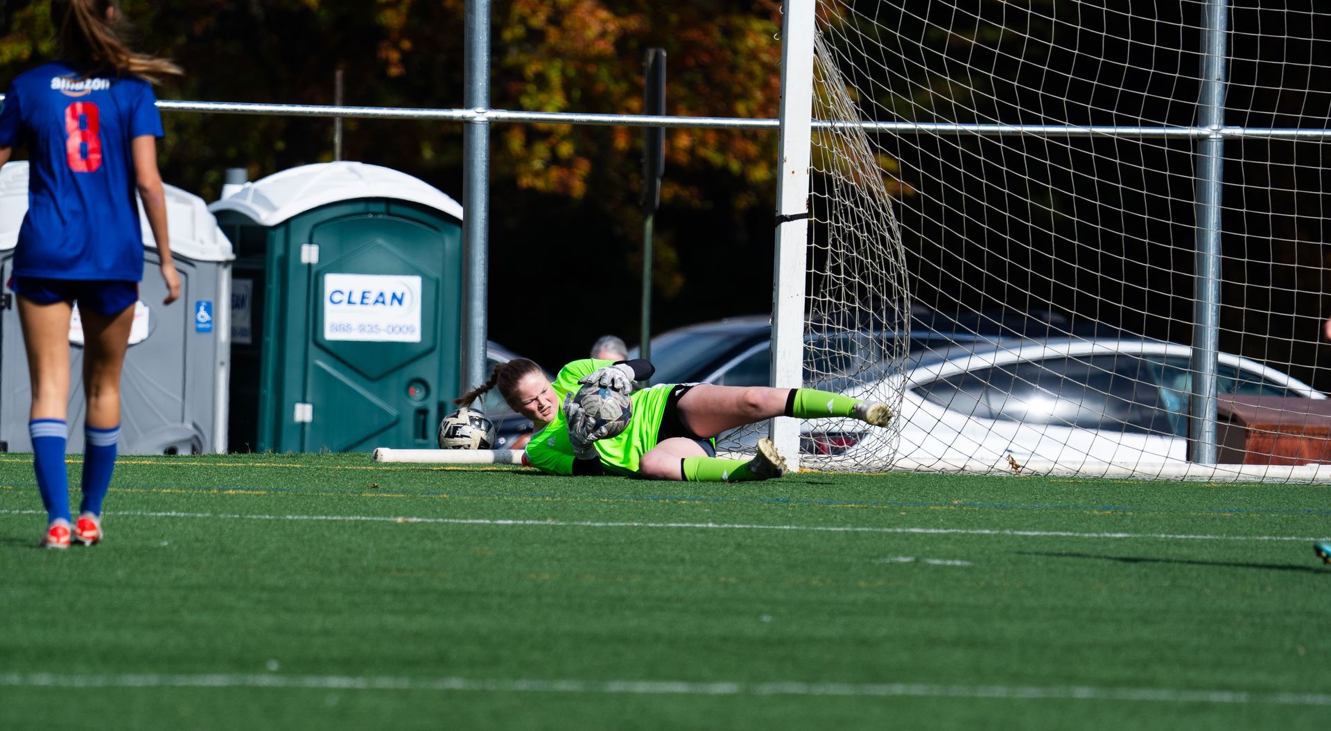 A female soccer goalkeeper for Great Falls Reston Soccer Club