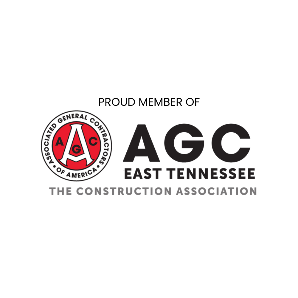 AGC East Tennessee logo, a construction association, with a circular emblem and text.