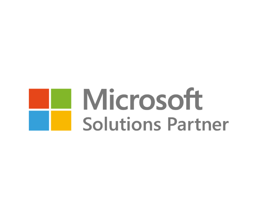 Microsoft Solutions Partner logo consisting of a four-colored square icon and text on a white background.