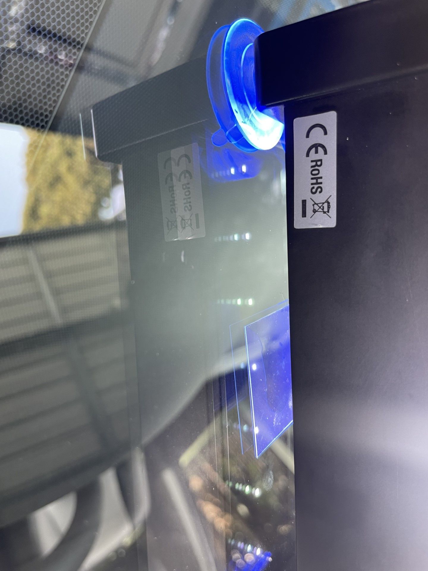 A close up of a box with a sticker that says ce rohs on it.