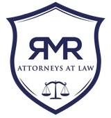 A logo for attorneys at law with a shield and scales of justice.