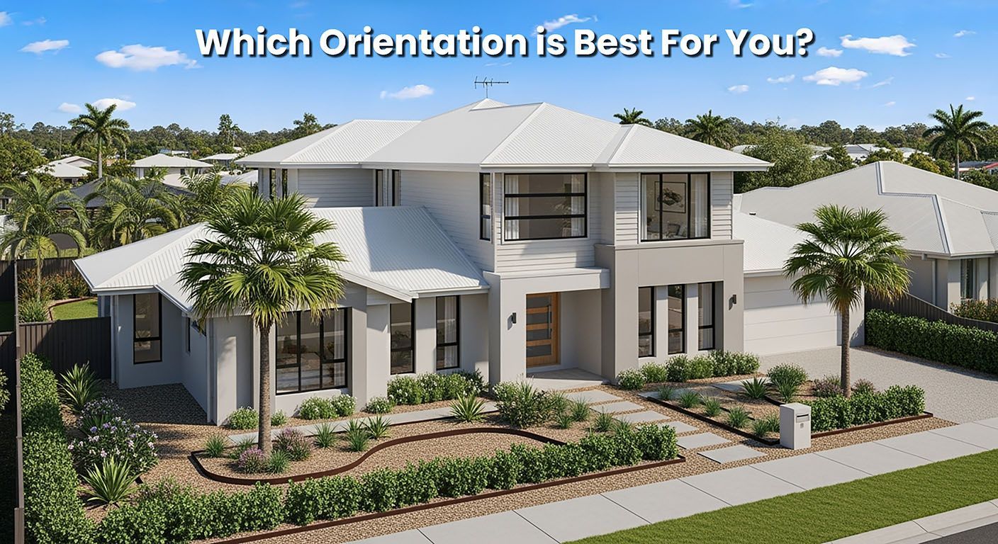 Modern two-story house with a white roof and gray walls, landscaped yard, question