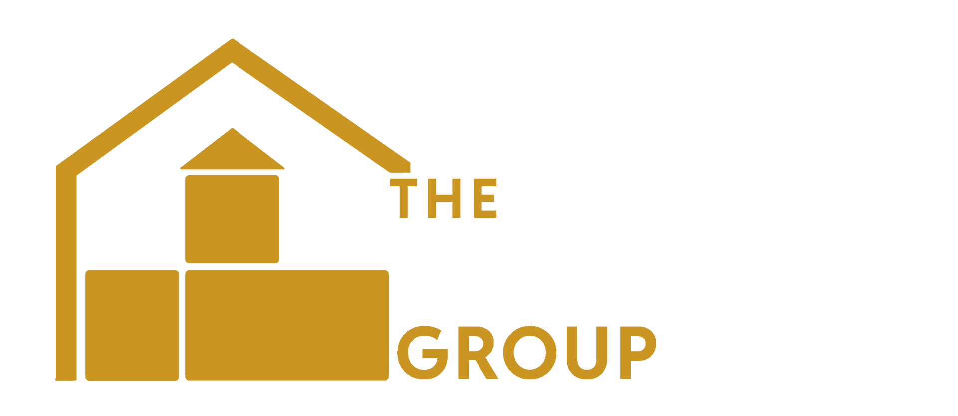 Gold logo of a stylized house made of blocks. The text reads
