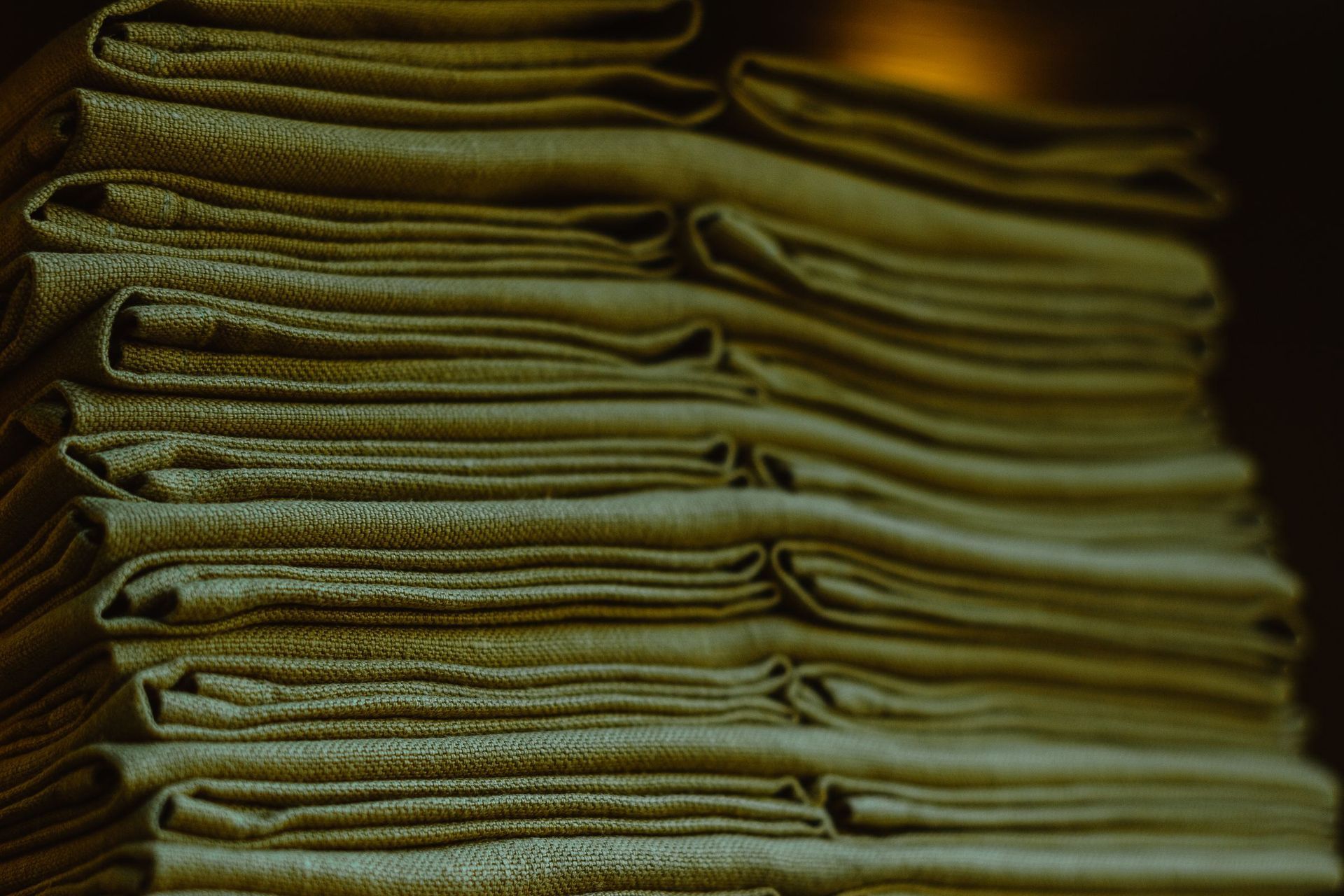 A neat stack of freshly folded towels