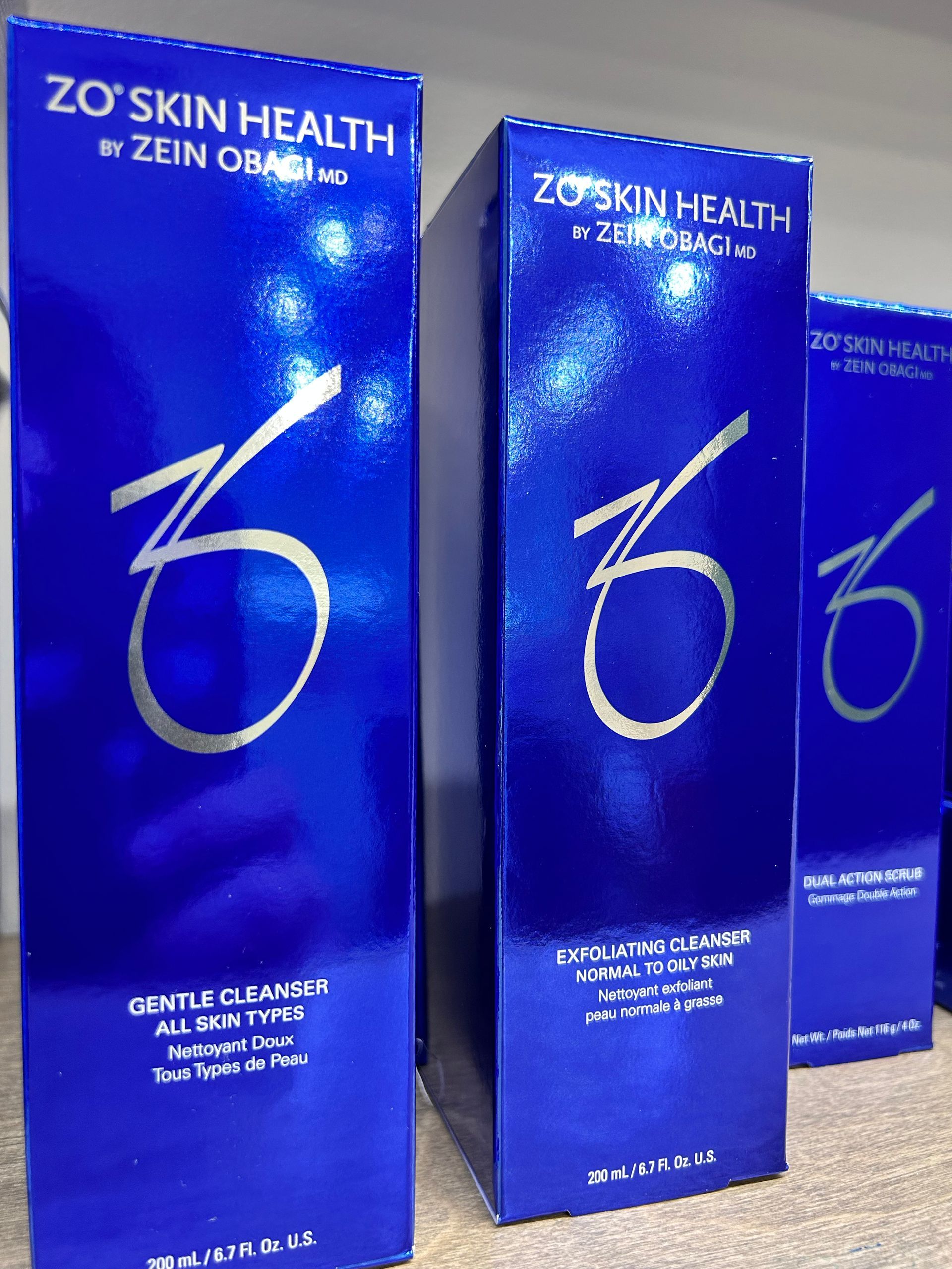 ZO Skin Health cleanser lineup available at Skin & Soul Med Spa Seabrook TX