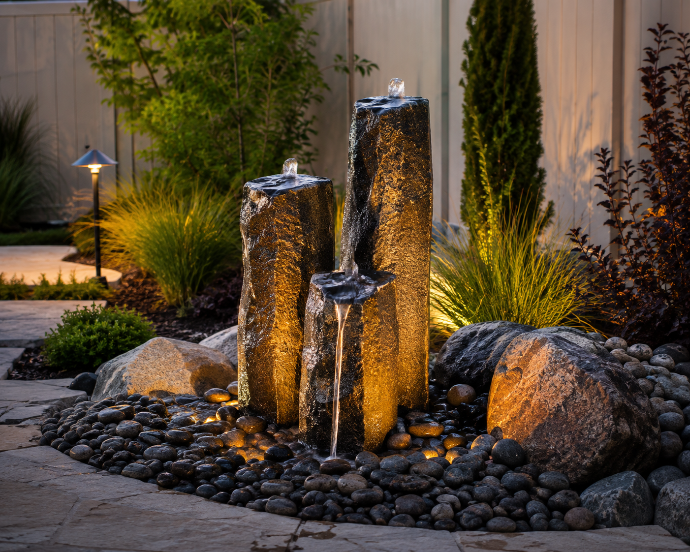 Garden and Stone Paved Driveway — Lewiston, ID — Definitive Landscapes & Concrete, LLC Garden and Stone Paved Driveway — Lewiston, ID — Definitive Landscapes & Concrete, LLC