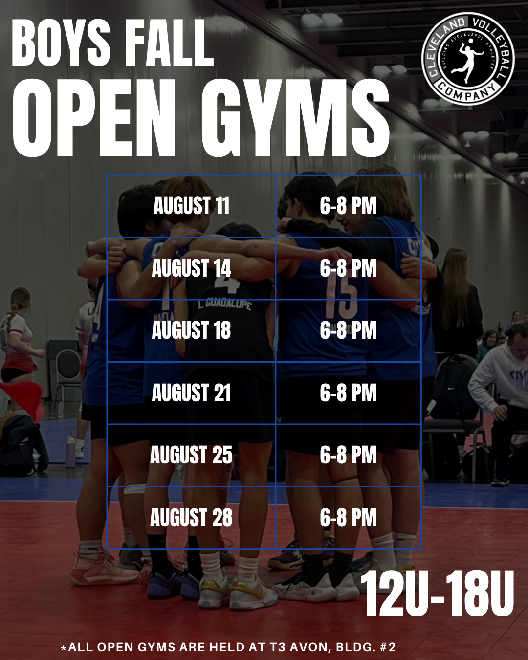 Cleveland Volleyball Company Boys Open Gym flyer