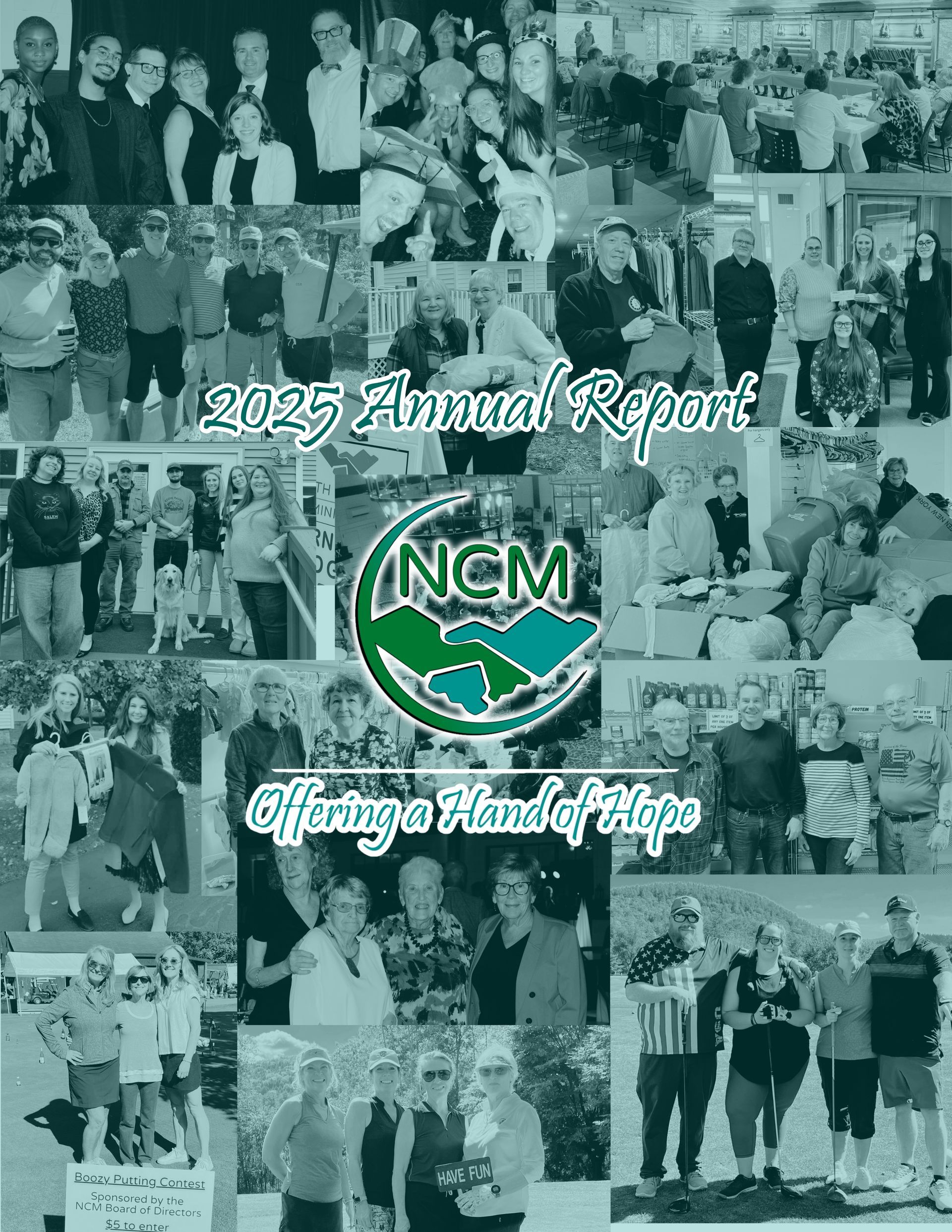A collage of photos showing people at community events, overlaid with the North Country Ministry 2024 Annual Report title.