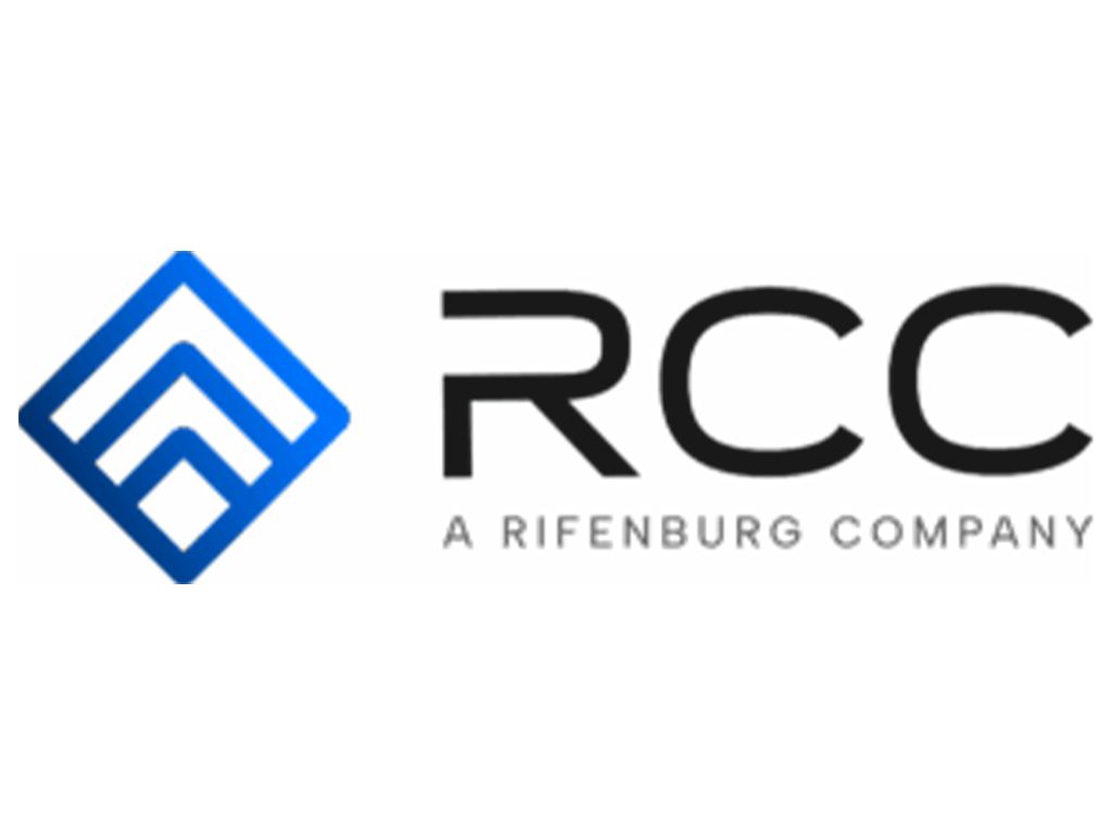 The RCC logo featuring a blue, square-shaped abstract icon followed by the text