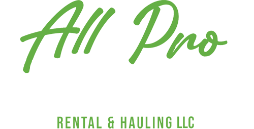 All Pro Dumpster Rental & Hauling LLC logo in green script on a white background