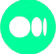 A green circle with two white circles inside of it.