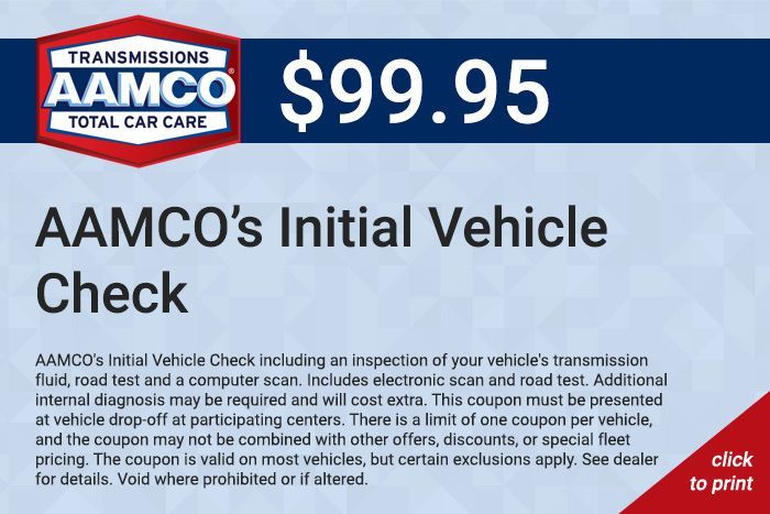 AAMCO coupon initial vehicle check
