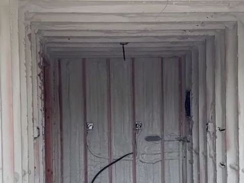 Garage insulated with spray foam