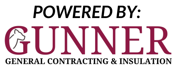 A logo for gunner general contracting and insulation