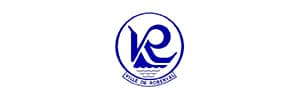 Un logo bleu et blanc avec la lettre k dans un cercle sur fond blanc.