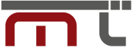 Logo stilizzato rosso e grigio con lettere arrotondate astratte su sfondo bianco.