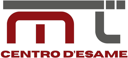 Logo del Centro d'Esame nei colori rosso, grigio e nero, con un'icona stilizzata a forma di "m".