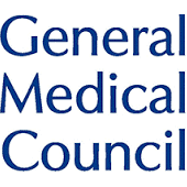 General Medical Council logo in blue text on a white background