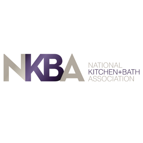 The logo for the national kitchen and bath association is purple and silver.