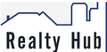 Realty Hub logo with blue roofline and dark text on a light background