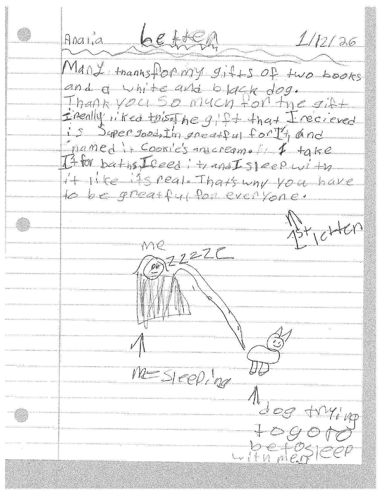 Handwritten notes and a diagram showing the path of a projectile, labeled 