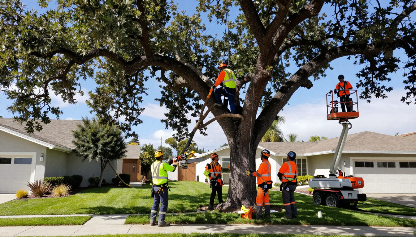 Professional arborist performing tree services in Woodland and Davis California