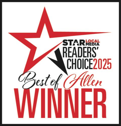 Star Local Media Readers’ Choice 2025 “Best of Allen” winner logo in red, black, and white