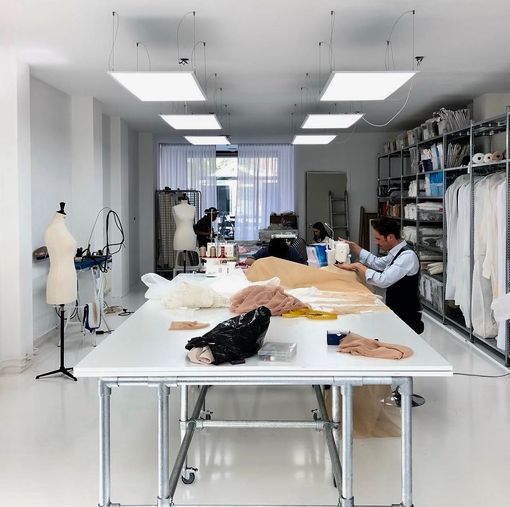Stockman buste in couture atelier