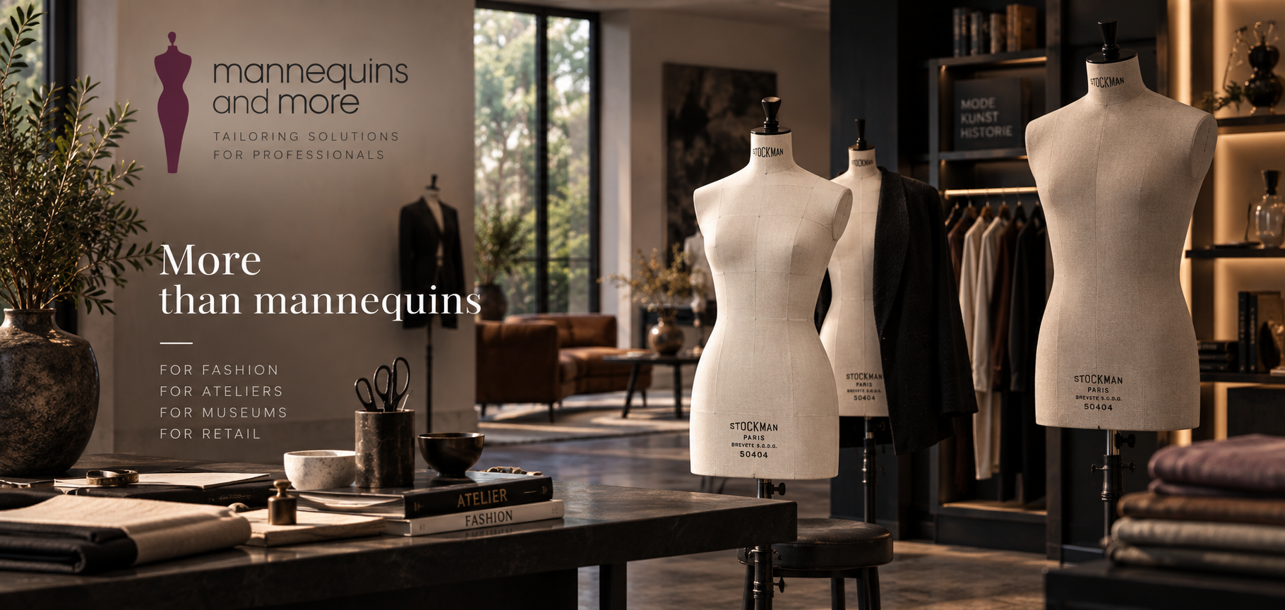 Mannequins and More - Stockman dress forms in a modern atelier, for fashion, ateliers, museums and retail