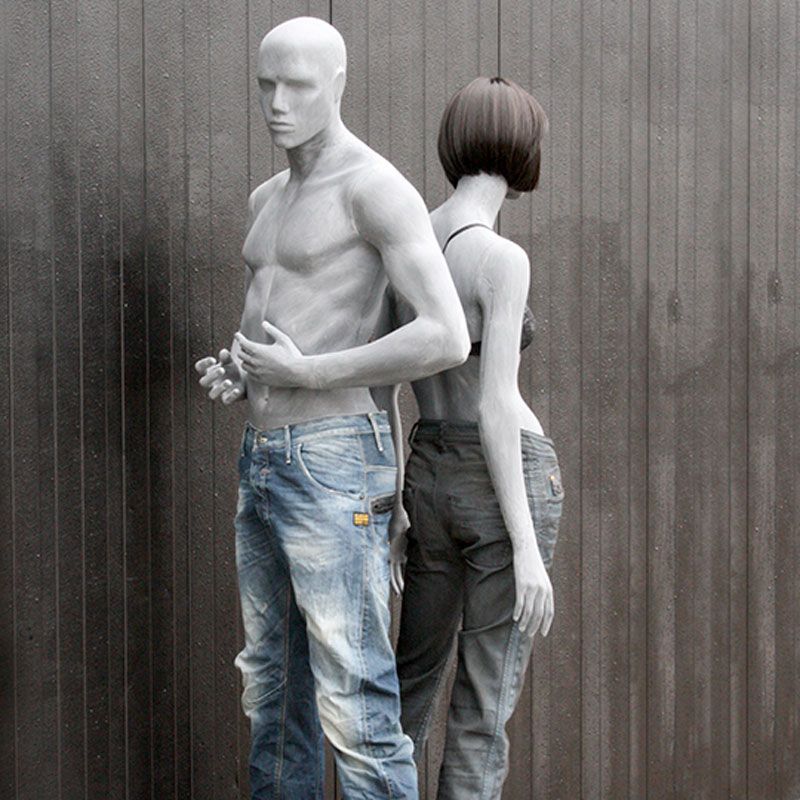 Raw etalagefiguren van Hindsgaul