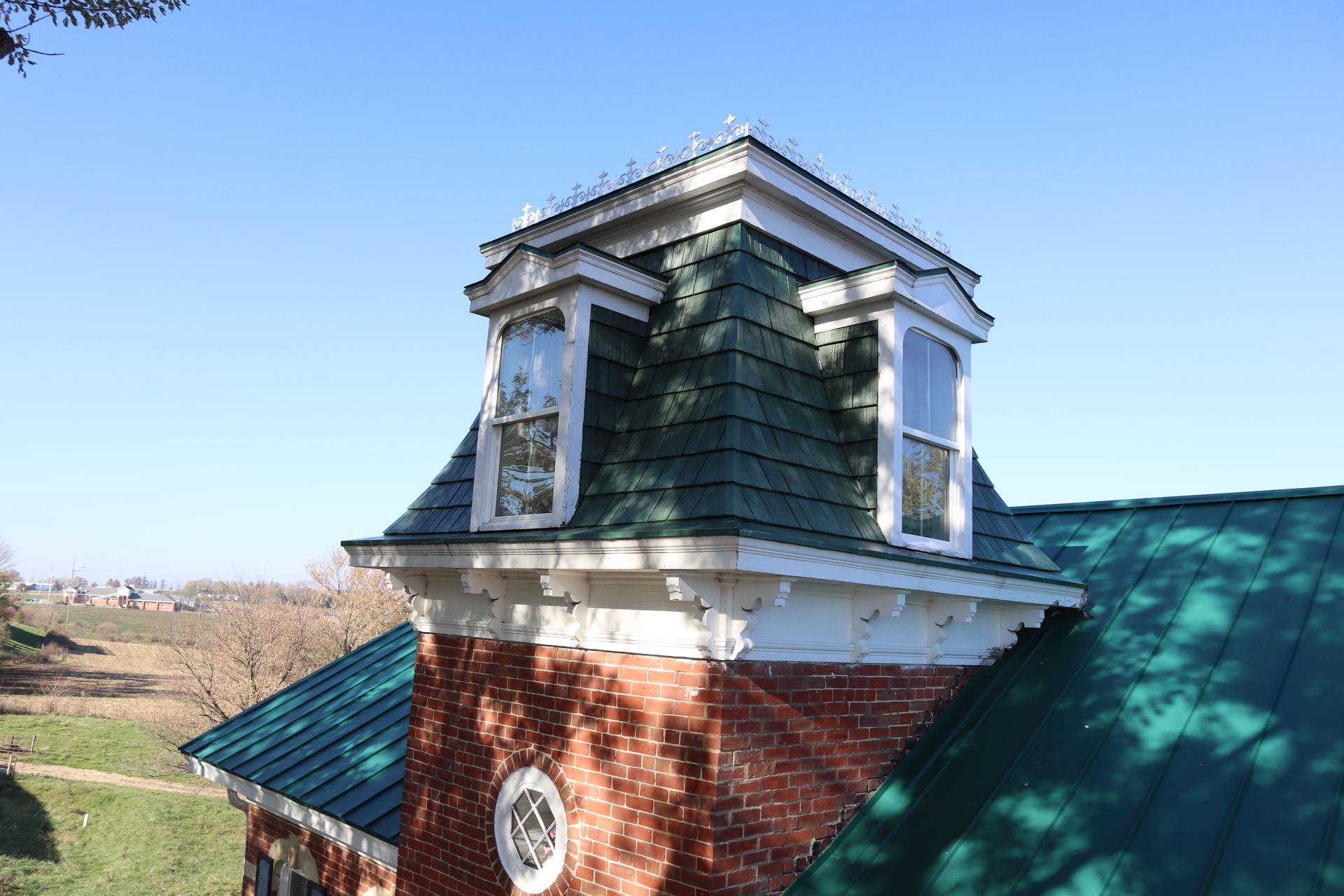 sides of the tower of the house