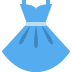 Blue dress icon with a flared skirt and shoulder straps