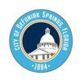City of DeFuniak Springs, Florida logo featuring an image of a dome building with the text 