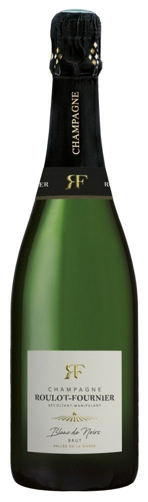 Une bouteille de champagne verte avec une étiquette blanche