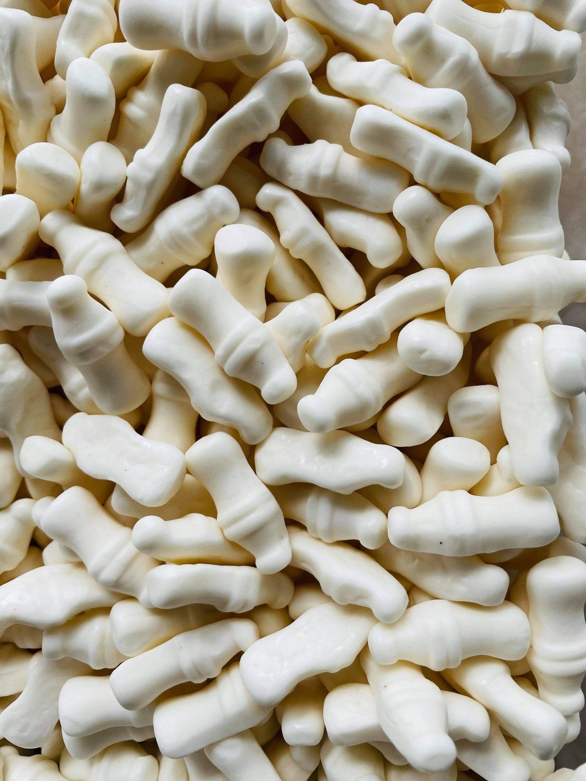 A pile of white candy in the shape of bones