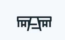A black and white icon of a table with a white background.