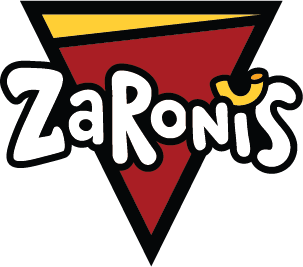 The logo for zaroni 's is a triangle with the word zaronis on it