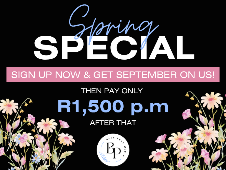 Sign up now, get September FREE, and then pay only R1,500 per month after that.