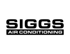 The logo for Siggs Air Conditioning featuring the word "SIGGS" in large, bold black letters above "AIR CONDITIONING."