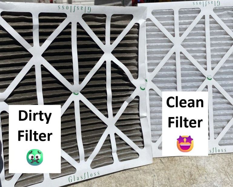 dirty filter vs clean filter