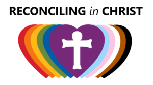 A logo that says reconciling in christ on it
