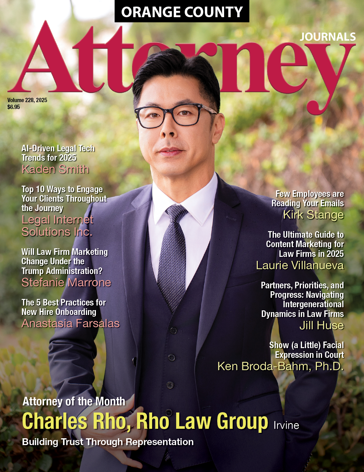 A man in a suit and tie is on the cover of a magazine.