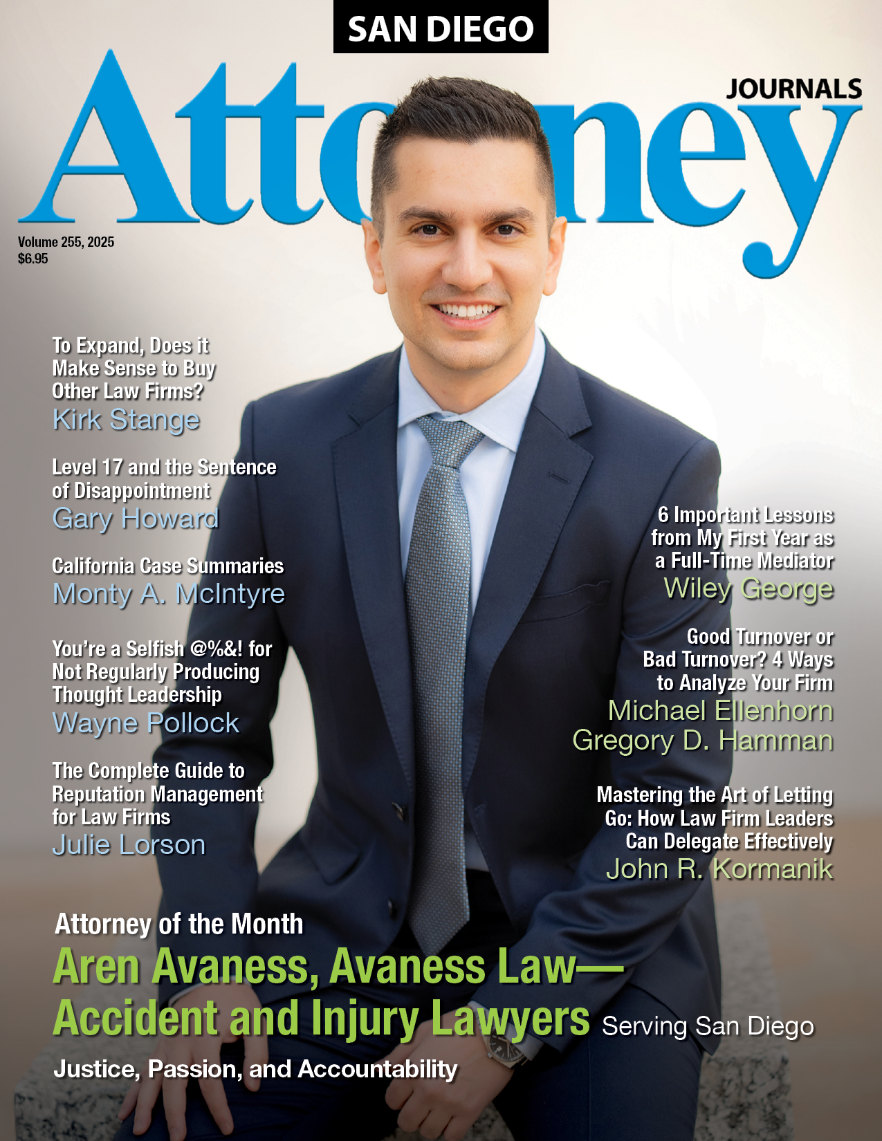 A group of attorneys are standing next to each other on the cover of a magazine.