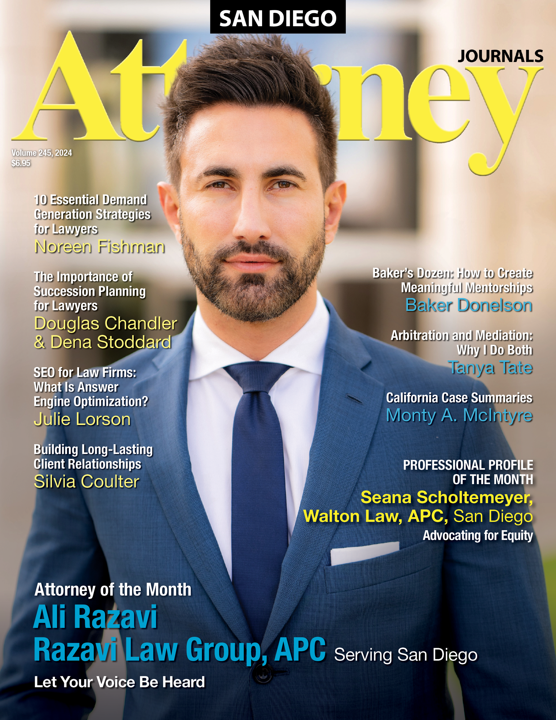 a woman is on the cover of the orange county attorney journal