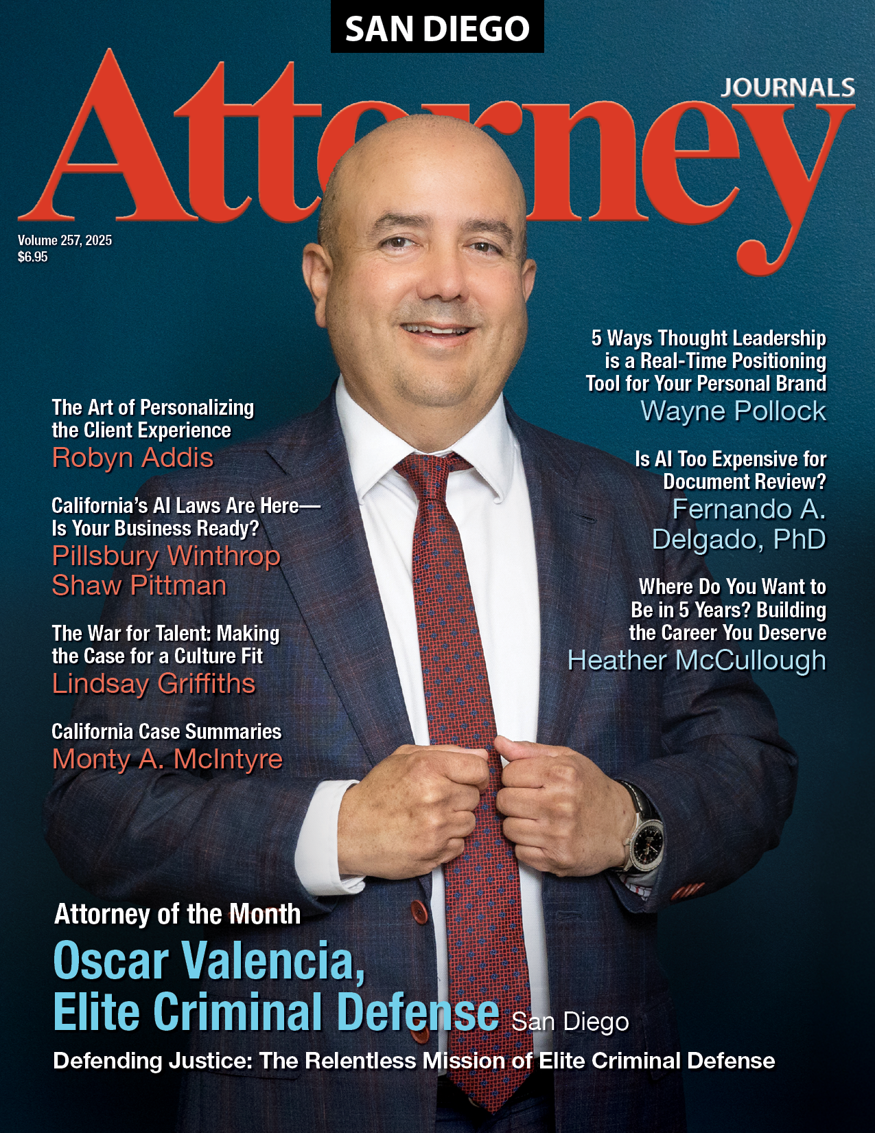 A group of attorneys are standing next to each other on the cover of a magazine.