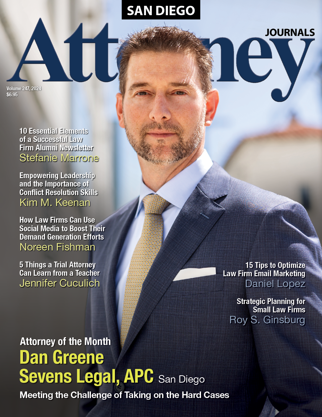 a woman is on the cover of the orange county attorney journal