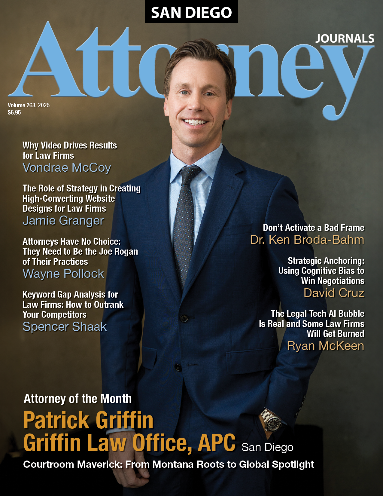A man in a suit and tie is on the cover of a magazine.