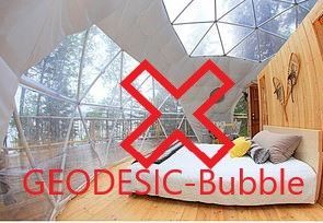 In einer Bubble befindet sich ein Bett.