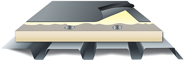 Fully adhered EPDM roof assembly diagram