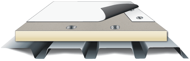 Mechanically fastened TPO roof assembly diagram
